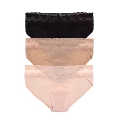 Best deal ✨ Natori Bliss Perfection V-Kinis, Set Of 3 Cameo Rose/black/cashmere 😀 -Natori Shop unnamed file 165