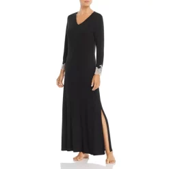 Budget 🌟 Natori Luxe Shangri-La Lounger Gown - 100% Exclusive Black/coccoon 👏