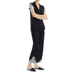 Budget 👏 Natori Luxe Shangri-La Cropped PJ Set Black/cocoon 💯 -Natori Shop unnamed file 192