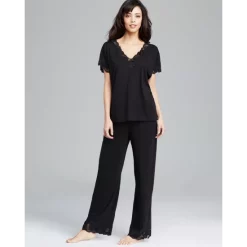 Deals 🥰 Natori Zen Floral Lace-Trim Short Sleeve Pajama Set Black 🎉 -Natori Shop unnamed file 226