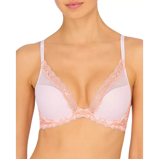 Discount 👏 Natori Feathers Contour Plunge Bra Ribbon Pink/peach Pink 😀 3 Discount 👏 Natori Feathers Contour Plunge Bra Ribbon Pink/peach Pink 😀