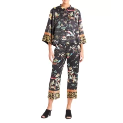 Cheap ๐ Natori Kana Printed Pajama Set Black Multi ๐
