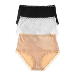 Budget 👏 Natori Bliss Full Briefs, Set Of 3 Heather Grey/cruise/black ✔️