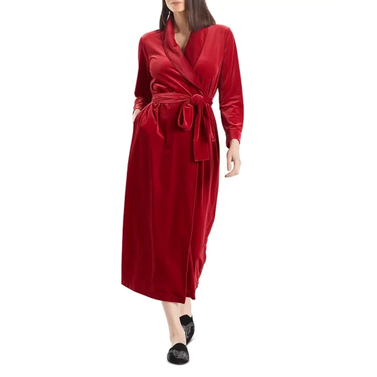 Hot Sale ๐ Natori Natalie Velvet Robe Brocade Red ๐ 3 Hot Sale ๐ Natori Natalie Velvet Robe Brocade Red ๐