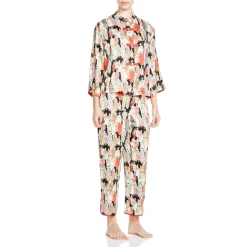 Top 10 😀 Natori Dynasty Mandarin Pajama Set Black Print 🤩
