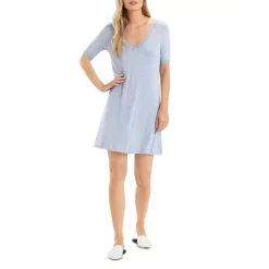 Outlet 🔥 Natori V-Neck Sleepshirt Heather Blue 🎉 -Natori Shop unnamed file 394
