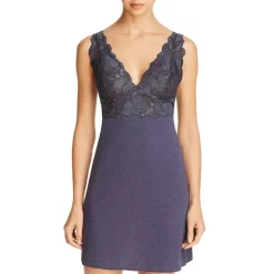 Best reviews of 💯 Natori Zen Floral Chemise Heather Navy Blue 😍