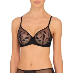 Best Pirce 🛒 Natori Botanique Embroidered Unlined Underwire Bra Black 😍