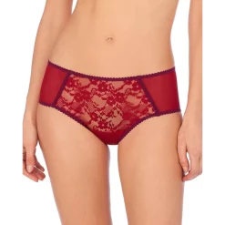 Deals 🎁 Natori Imperial Lace Panel Girl Brief Strawberry/ Cabernet ⭐