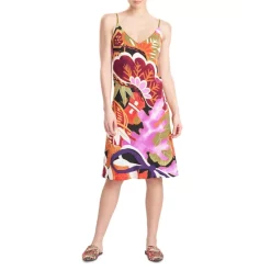 Cheapest 💯 Natori Ikebana Printed Satin Chemise Purple Multi 🧨