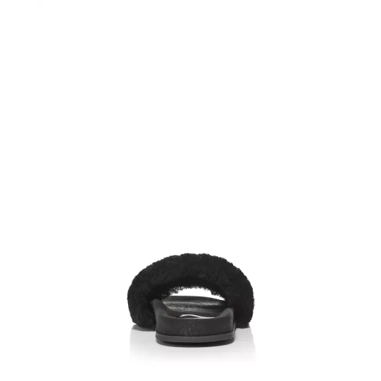 Wholesale 😉 Natori 👩 Women's Habit Shearling Slide Slippers Black 👏 5 Wholesale 😉 Natori 👩 Women's Habit Shearling Slide Slippers Black 👏 - Image 4