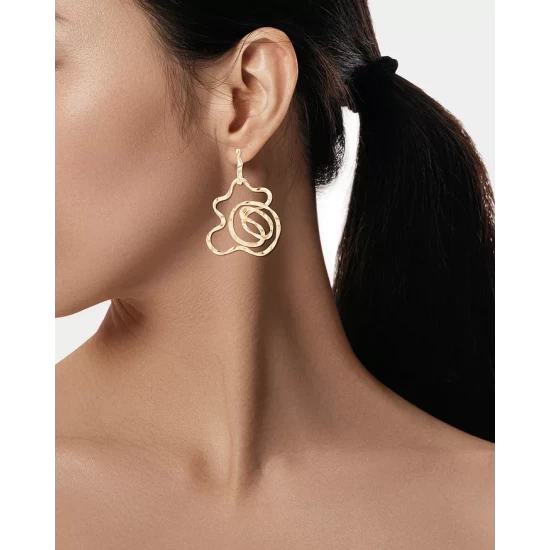 Best Pirce ๐งจ Natori 14K Yellow Gold Large Sakura Hoop Earrings ๐ 3 Best Pirce ๐งจ Natori 14K Yellow Gold Large Sakura Hoop Earrings ๐ - Image 2