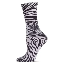 Outlet ❤️ Natori Zebra Print Crew 🧦 Socks White ⌛